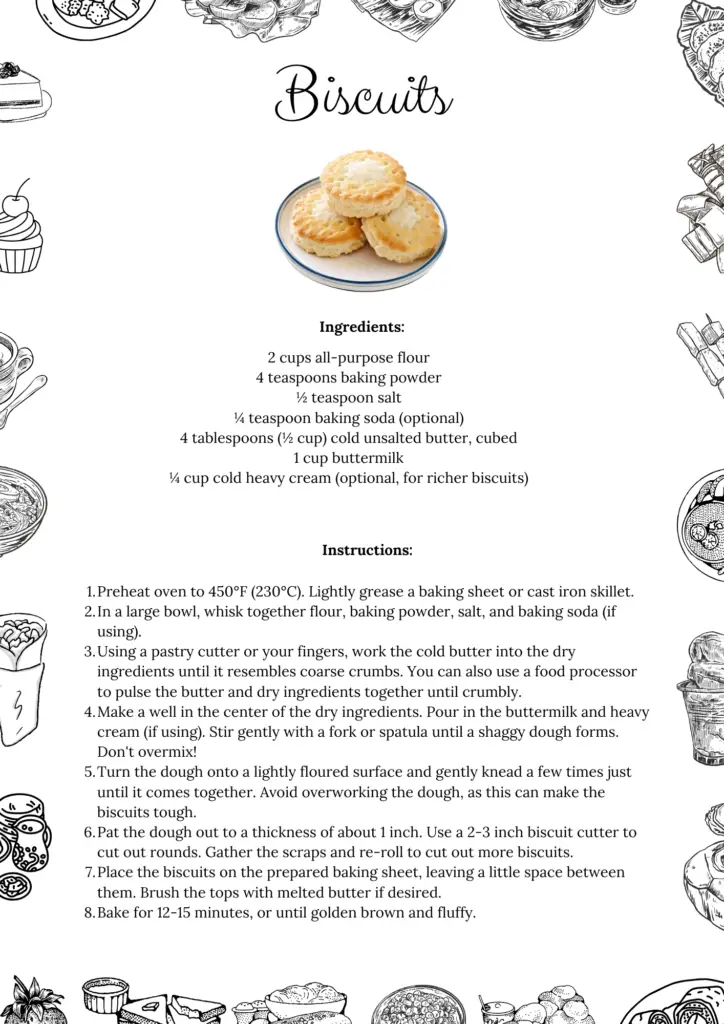 Printable Biscuits Recipe