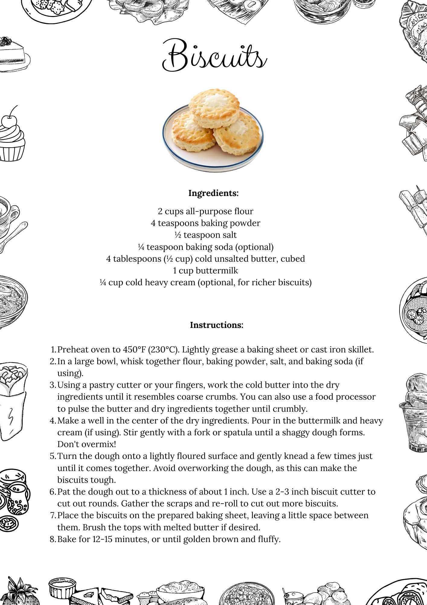 Printable Biscuits Recipe (Free PDF) - Tasteful Zone