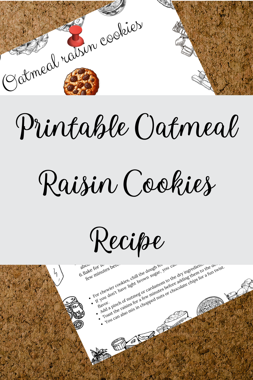 Printable Oatmeal Raisin Cookies Recipe