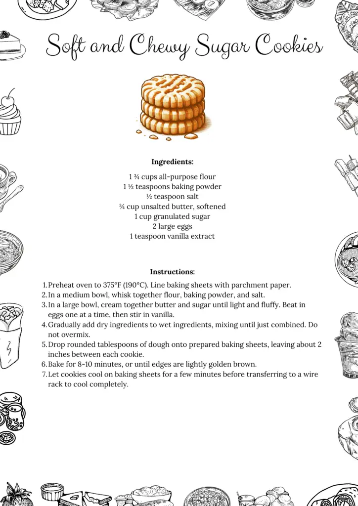 Printable Sugar Cookies Recipe (Free PDF) - Tasteful Zone