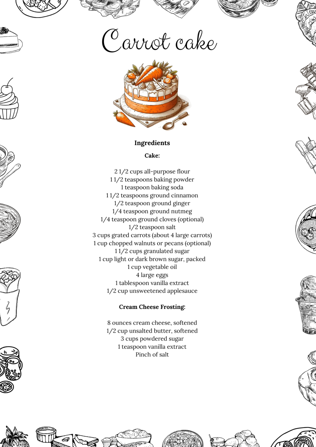 Carrot Cake Recipe Free