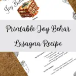 Printable Joy Behar Lasagna Recipe