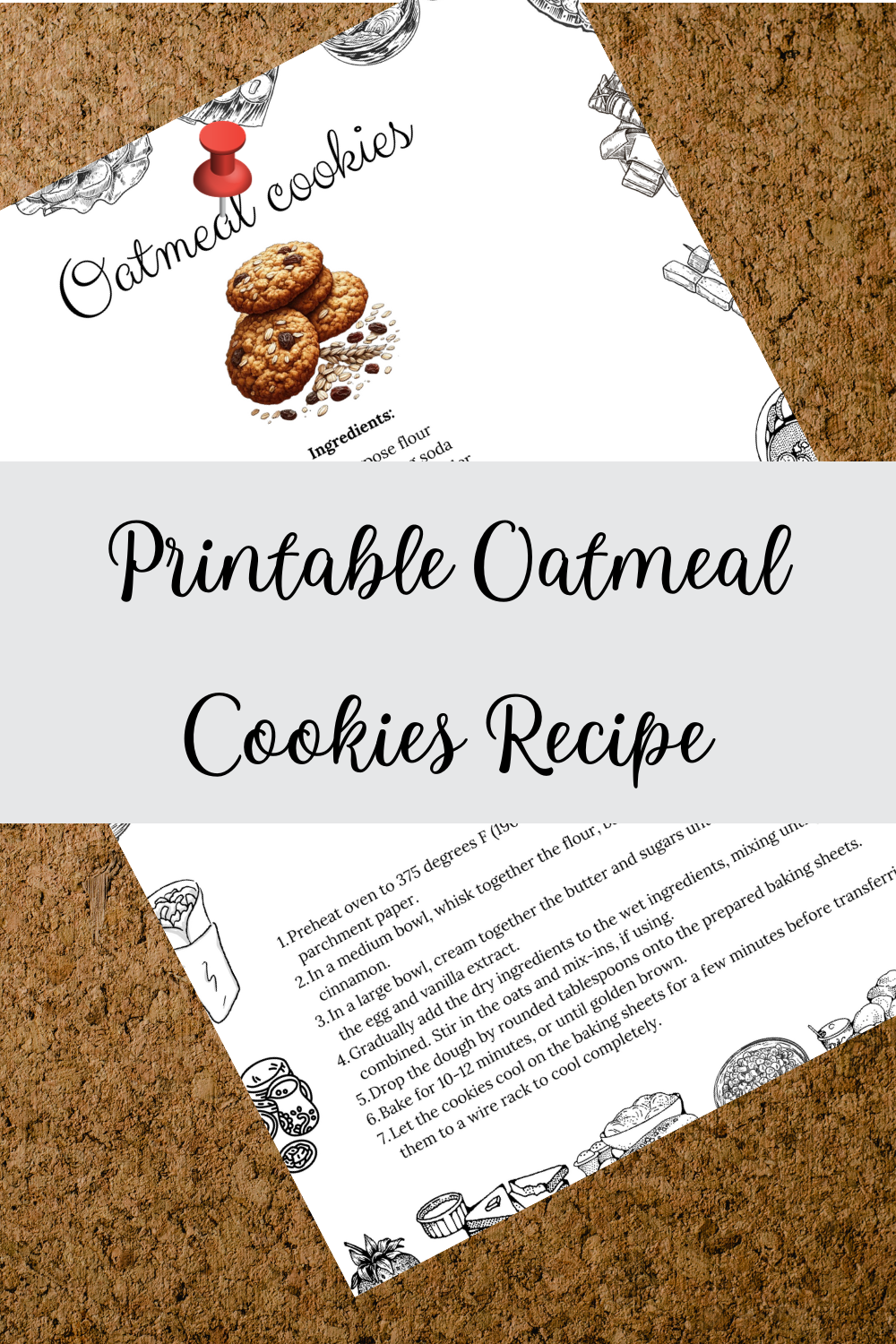 Printable Oatmeal Cookies Recipe