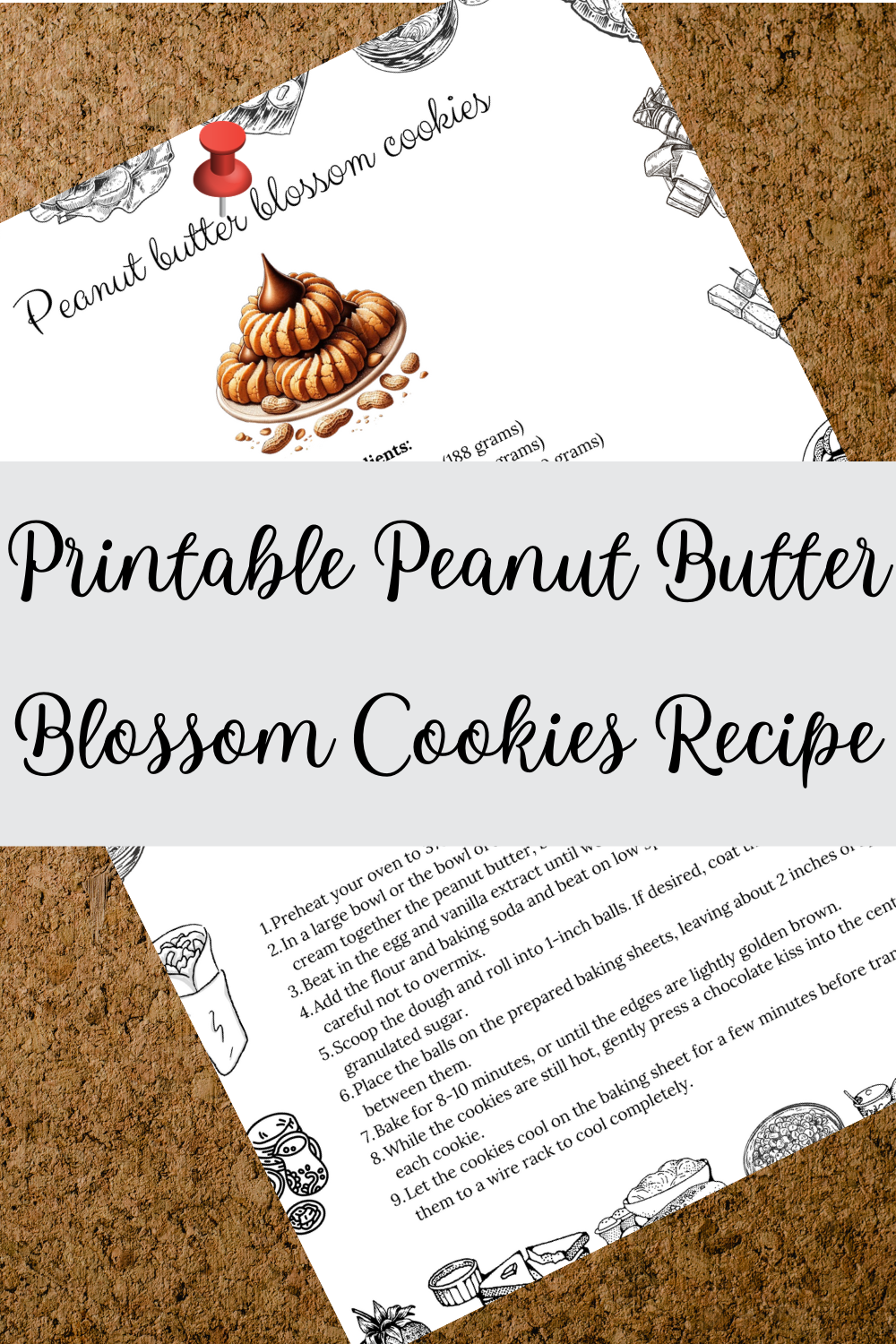 Printable Peanut Butter Blossom Cookies Recipe