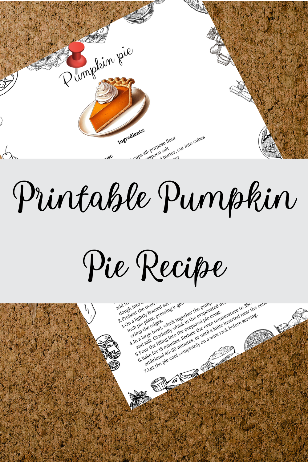 Printable Pumpkin Pie Recipe
