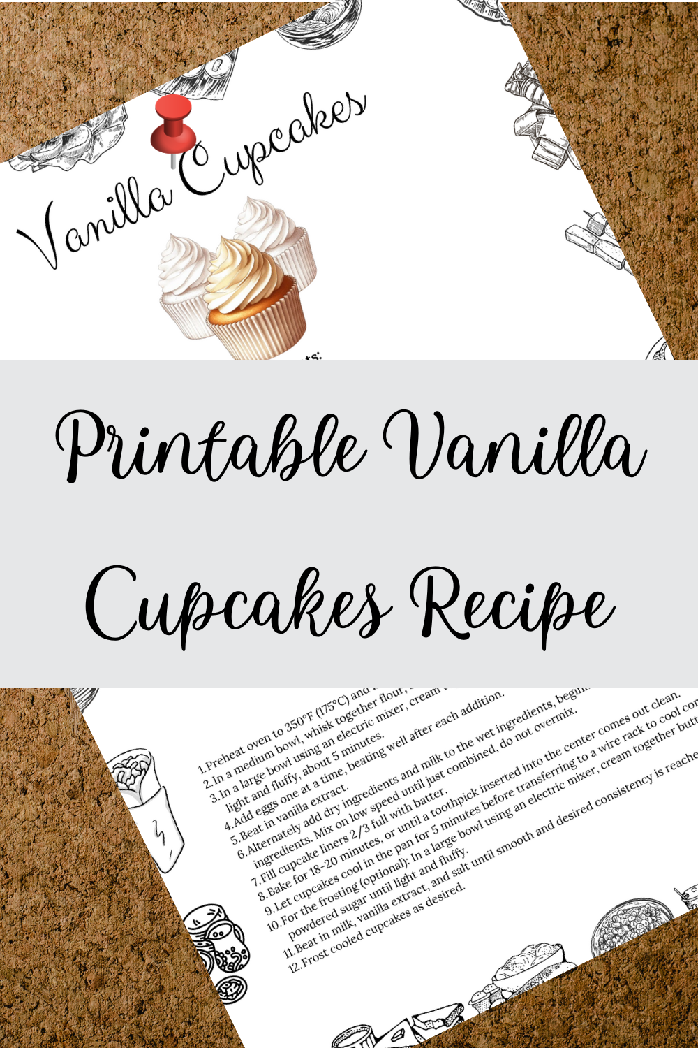 Printable Vanilla Cupcakes Recipe